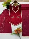 Jf 054 Roman Glass With Real Mirror Work Readymade Suits